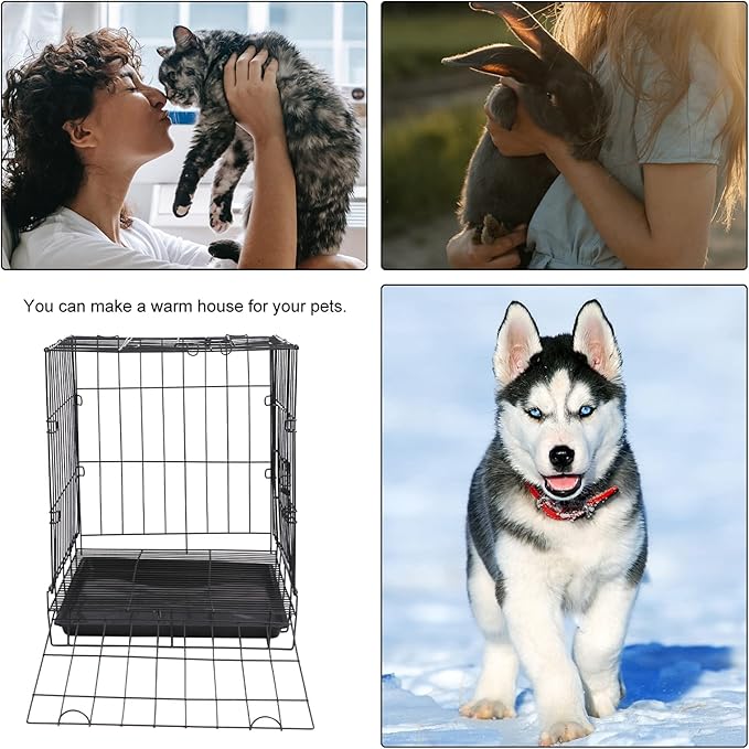 Folding Metal Dog Crate, Black, Portable, Easy to Install, Durable, Secure, Warm and Comfortable
