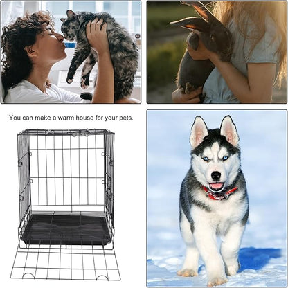Folding Metal Dog Crate, Black, Portable, Easy to Install, Durable, Secure, Warm and Comfortable