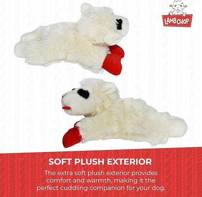 Multipet INTERNATIONAL 843140 Lambchop Plush Squeak Toy Mini for Pets, 6-Inch, White, small