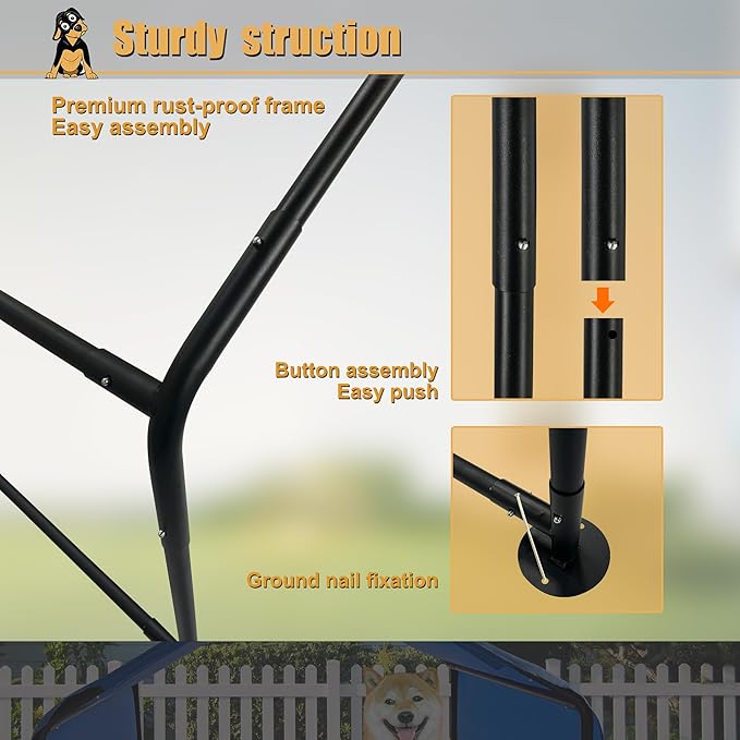 Outdoor Pet Shade Dog Shade Shelter, Versatile Pet Canopy Tent Pet Awning for Dogs, Cats, Small Animals and Livestock, 4'x4'x3' Waterproof, Sun Protection, Blue