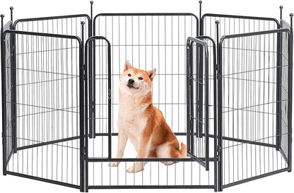 Dog Playpen, Dog Fences for The Yard, Portable Outdoor Dog Playpen for Large/Medium/Small Dogs, Foldable Metal Dog playpen, with Doors (32 Panels, 32")