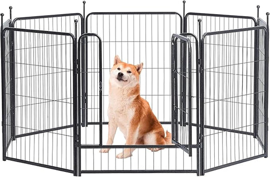 Dog Playpen, Dog Fences for The Yard, Portable Outdoor Dog Playpen for Large/Medium/Small Dogs, Foldable Metal Dog playpen, with Doors (24 Panels, 32")