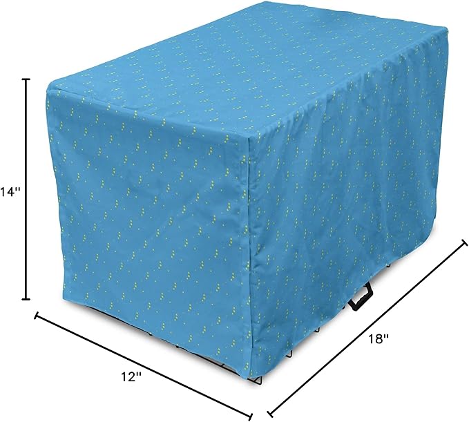 Lunarable Yellow and Blue Dog Crate Cover, Stars in The Sky Themed Vibrant Colored Celestial Pattern, Easy to Use Pet Kennel Cover for Small Dogs Puppies Kittens, 18 Inch, Blue Yellow