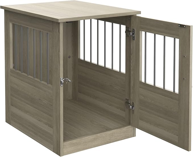 ClosetMaid Pet Crate End Table Furniture for Small Dogs or Cats Under 12 lbs, Earth Gray Wood Grain Finish