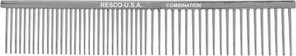 Resco US-Made Combination Comb for Dogs and Cats, Chrome