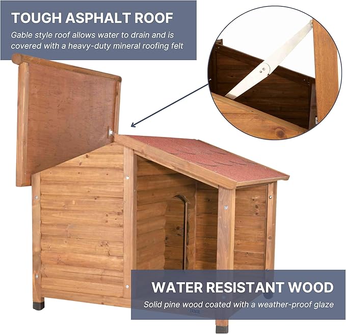 TRIXIE Natura Lodge Dog House, 51.25" L X 41.5" W X 39.5" H