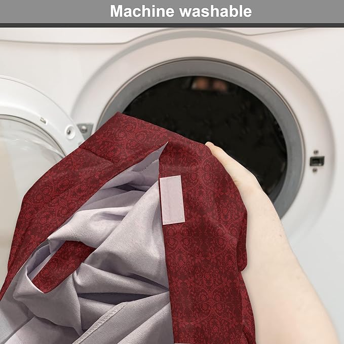 Lunarable Burgundy Dog Crate Cover, Intricate Spring Motifs Abstract Style Blossoming Branches Flower Buds, Easy to Use Pet Kennel Cover for Small Dogs Puppies Kittens, 18 Inch, Burgundy Red