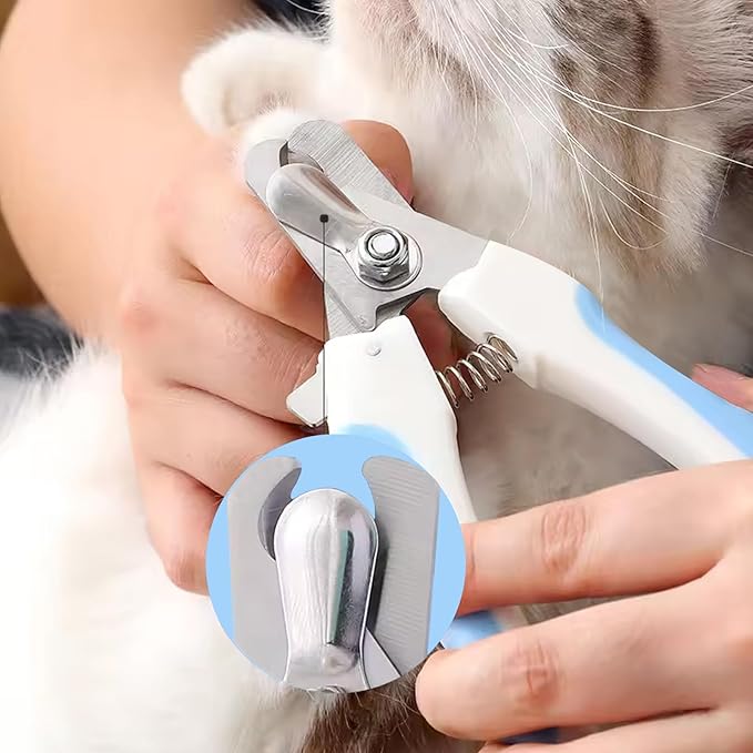 Zoocozy Pet Nail Clippers and File Set - Professional Dog &Cat Nail Trimmer with Safety Guard, for Small Pets Puppies, Kittens, Rabbits with Nail File for Daily Grooming (Blue)