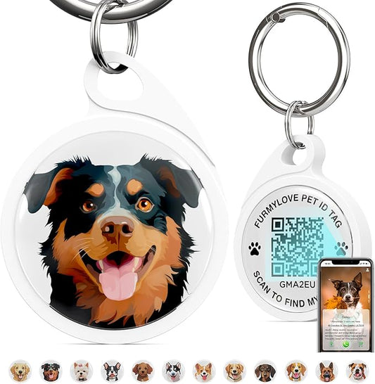 QR Code Dog Tag, Dog Tags Personalized Silent Pet ID Tag Customizable Free Pet Online Profile, Rottweiler