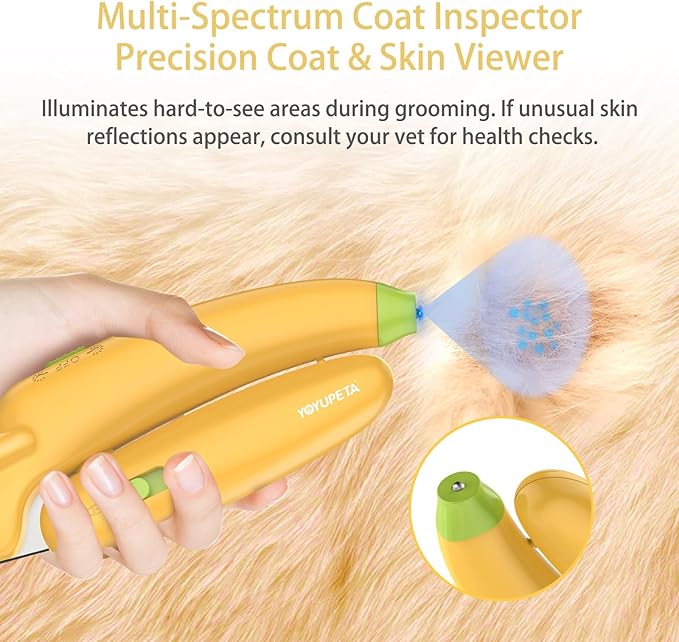 Dog Nail Clippers with LED Light & Nail File – Professional at-Home Pet Grooming Kit, Razor-Sharp Claw Trimmer & Built-in File for Safe, Stress-Free Trimming on Dogs Cats. Yellow