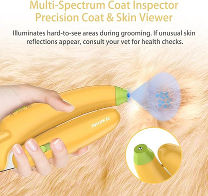 Dog Nail Clippers with LED Light & Nail File – Professional at-Home Pet Grooming Kit, Razor-Sharp Claw Trimmer & Built-in File for Safe, Stress-Free Trimming on Dogs Cats. Yellow