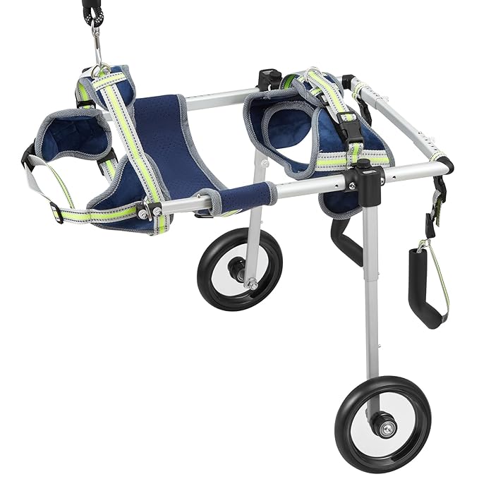 VEVOR Dog Wheelchair for Back Legs, Pet Wheelchair Lightweight & Adjustable Assisting in Healing, Dog Cart with 2 Wheels for Injured, Disabled, Paralysis, Hind Limb Weak Pet (Small)
