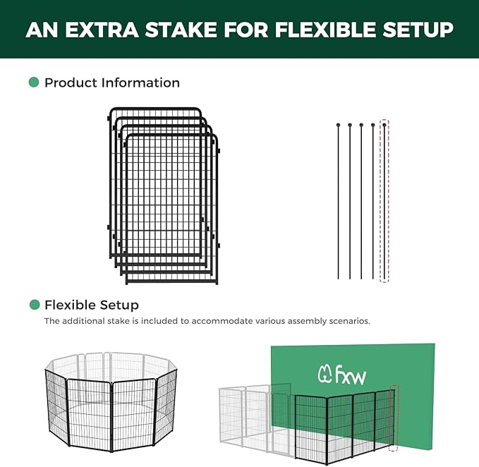 FXW Homeplus Dog Playpen for Indoor Use - Stress-Free and Safe Play, Heavy Duty 45 Inch 4 Panels Dog Pen for Large Dogs, Black│Patented