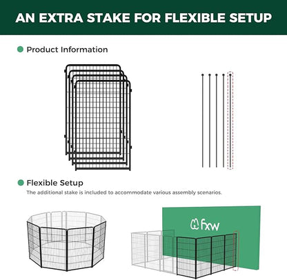 FXW Homeplus Dog Playpen for Indoor Use - Stress-Free and Safe Play, Heavy Duty 45 Inch 4 Panels Dog Pen for Large Dogs, Black│Patented