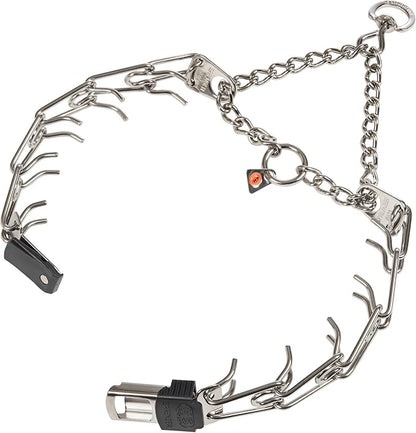 Herm Sprenger Dog Training Prong Collar with Quick Release Cliclock Buckle & Swivel Ring | Adjustable Length Stainless Steel Collar Made in Germany for Large Dogs up to 20" Neck (3.2mm Prongs)