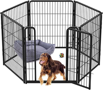 FXW Homeplus Dog Playpen for Indoor Use - Stress-Free and Safe Play, Heavy Duty 32 Inch 6 Panels Dog Pen for Puppies, Small and Medium Dogs, Black│Patented