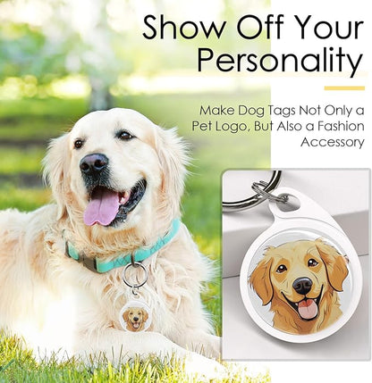 QR Code Dog Tag, Dog Tags Personalized Silent Pet ID Tag Customizable Free Pet Online Profile, Yorkshire