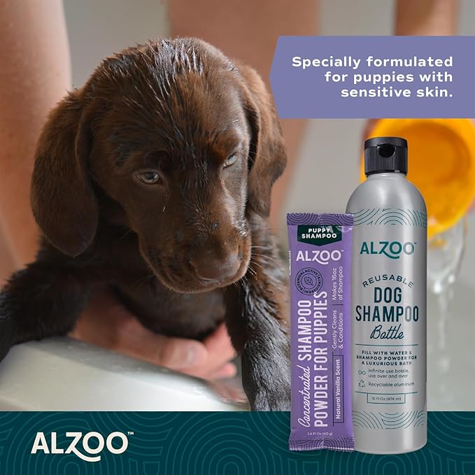 Concentrated Puppy Shampoo Powder, Gently Cleans & Conditions, 100% Plant-Based Active Ingredients, Natural Vanilla Scent, Pack of 2