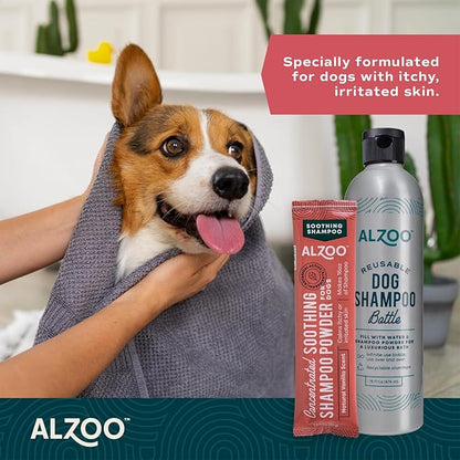 Concentrated Soothing Shampoo Powder for Dogs, Calms Itchy or Irritated Skin, 100% Plant-Based Active Ingredients, Natural Vanilla Scent, Pack of 2