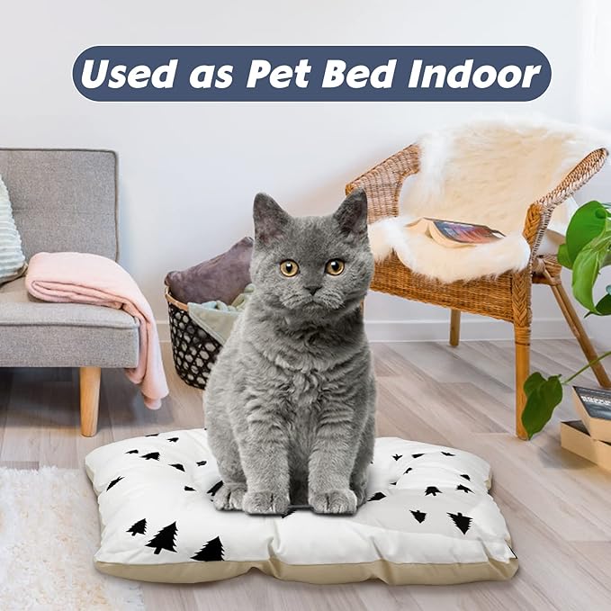 Pet Teepee with Cushion for Dogs and Cats Puppies House with Bed Pet Tent Bed Indoor Outdoor (Classic)