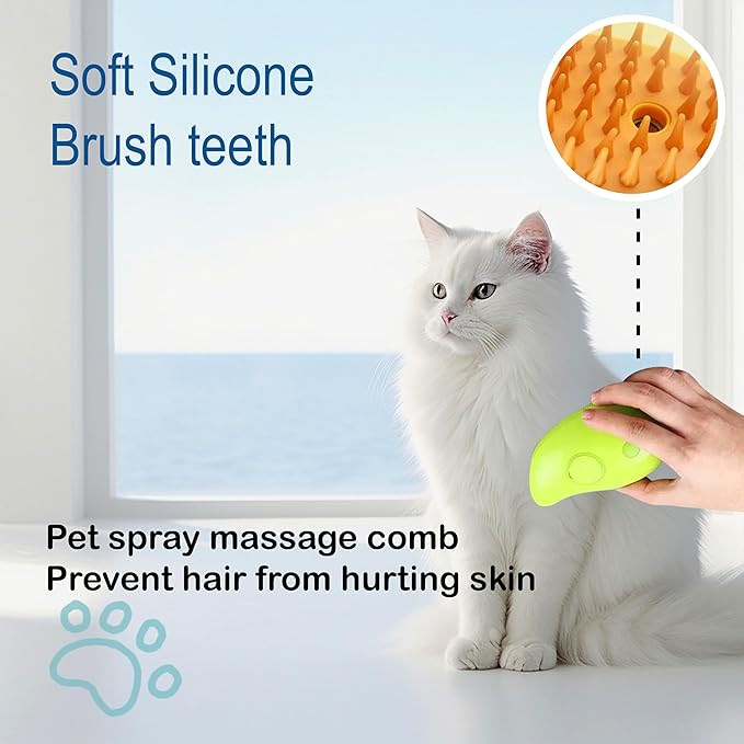 Cat Steam Brush For Shedding, Grooming Tool for Cats and Dogs with Steam Function, Massage, and Shedding Hair Removal - Ideal for Pets, Featuring Weighted Blanket Technology, Hair Brush
