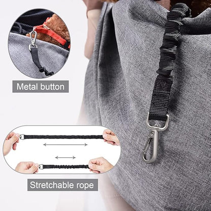 Dog Cat Sling Carrier Adjustable Padded Shoulder Strap with Mesh Pocket for Outdoor Travel (Grey, L - 8 to 15 lbs)