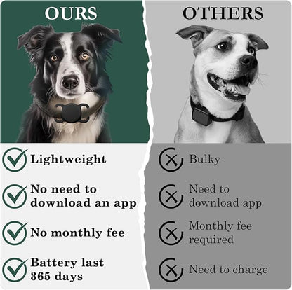 Smart Pet Location Finder, MFi Certified Dog Tracker, No Monthly Fees, Works with Apple Find My (iOS Only), Not GPS Enabled (Black)