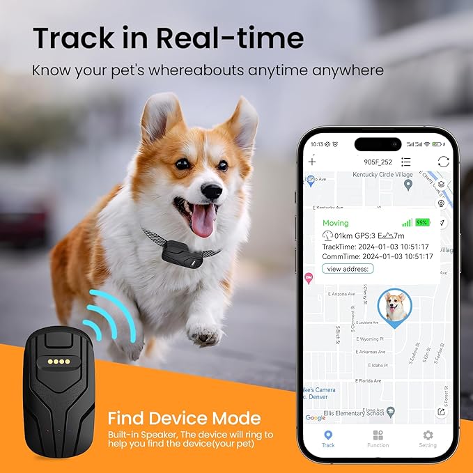 GPS Tracker for Dogs and Activity & Fitness Monitor,Wireless Fence 2 in 1 Pet Tracking Smart Collar,Unlimited Range,Real-Time GPS Tracker for Pets,Wellness [Free 1 Year Membership]