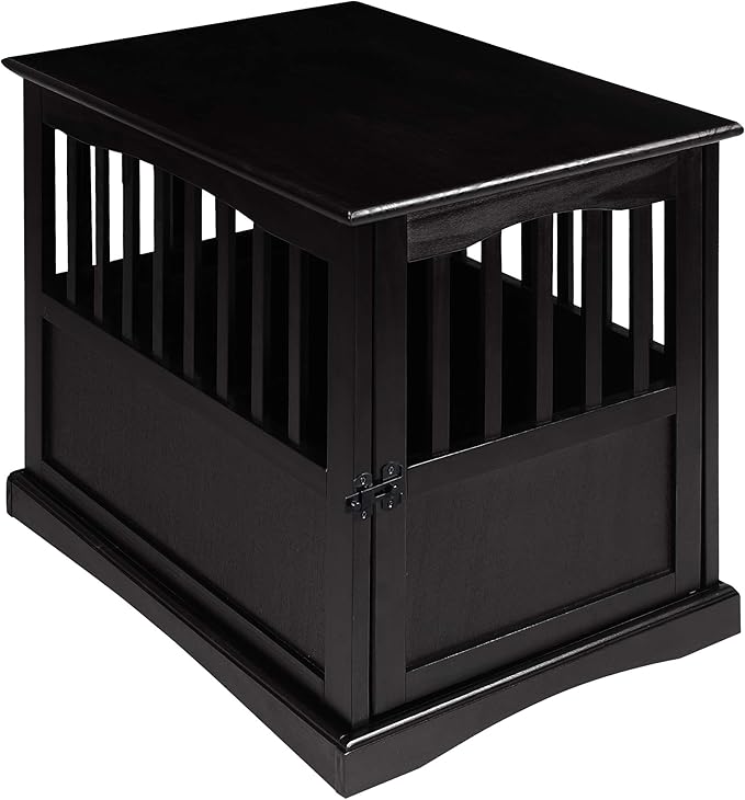 Casual Home Wooden Pet Crate, End Table, Medium, New Black