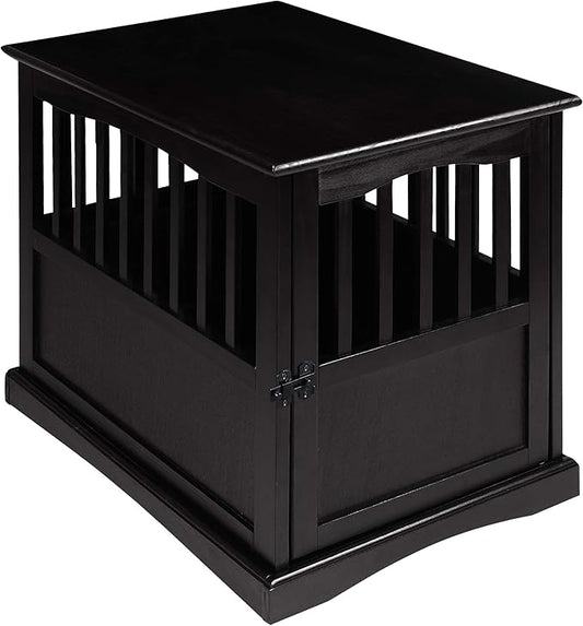 Casual Home Wooden Pet Crate, End Table, Medium, New Black
