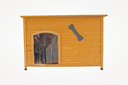 Wooden Doghouse for Small, Medium, Large Dogs, Waterproof, Outdoor/Indoor Kennel,Puppy Shelter with Elevated Floor (Natural, L)