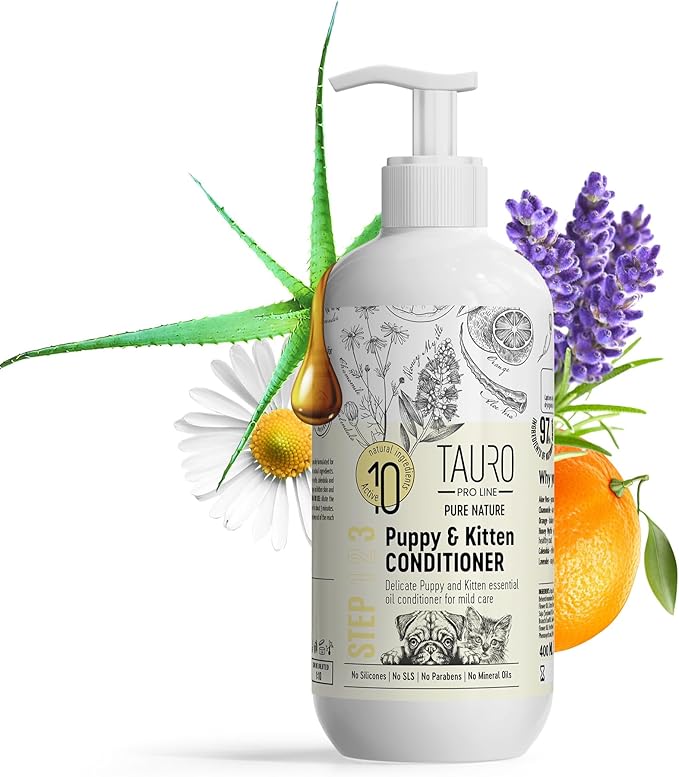 Pure Nature Delicate Puppy Sulfate Parabens SLS Free Natural Composition Gentle Puppy Conditioner with Essential Oils Suitable for Cats and Dogs