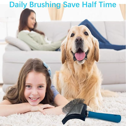 Extra Long Pin Slicker Brush for Dogs - Great for Grooming Doodle, Poodle, Husky, Goldendoodle,Alaska, Bernedoodle, Labradoodle - Best for Medium to Long Haired Dogs