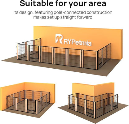 Heavy Duty Dog Playpen 32 Inch Height - Indoor Outdoor Pet Fence Enclosure for Medium and Small Dogs - Foldable Puppy Exercise Pen for Indoor and RV Camping or Yard