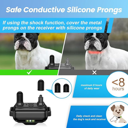 Dog Training Collar with Remote, Electronic Dog Shock Collar with Beep, Vibration, Shock, Light and Keypad Lock Mode, Electric Dog Collar Set for Small Medium Large Dogs (Black Green)