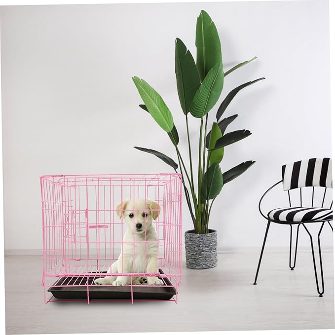 Large Dog Crate Pet Folding Cage Collapsible Dog Cage Dog Crate Small Metal Wire Dog Crate with Leak- Pan Portable Pet Cage for Puppy Small Cat Rabbit 13.78 x 10.24 x 13.39 in