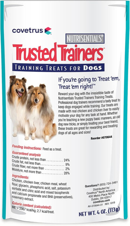 NutriSentials Trusted Trainers Training Treats for Dogs - Soft Dog Treats for Small, Medium & Large Dogs - Chicken Flavor - 5 Pack - 4 oz