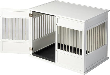 New Age Pet Horizon Pet Crate - Durable ECOFLEX with Stainless Steel Spindles, Bone-Shaped Latches, Easy Access Door, Stylish Design, 10-Year Warranty, Available in 3 Sizes & 2 Colors