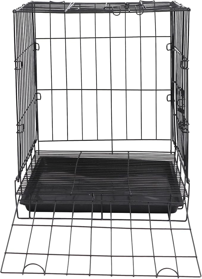 POPETPOP Dog Kennel Pet Folding Cage Collapsible Dog Cage Indoor Outdoor Dog Crate Small Metal Wire Dog Crate with Leak- Pan Portable Pet Cage for Puppy Cat Rabbit Large Dog Crate