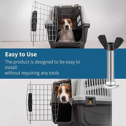 Therwen 20 Set M6 Pet Carrier Fasteners Set Dog Kennel Replacement Screws and Bolts Butterfly Nuts Dog Kennel Bolts Hardware Replacement Kit for Pet Carrier(Black)