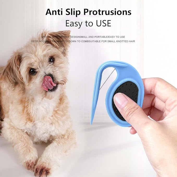 Knotting Comb for Cats and Dogs, Pet Knotting Comb for Medium to Long Hairs Removal, Pet Knotting Comb De Knotting Comb for Dog Pet Hair Removal Tool Cat Dog Grooming Comb Knot Remover (Blue)