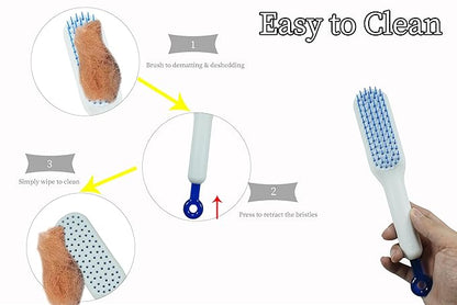 Stretchable Puppy Brush ， Soft Dog Brush - Gentle Grooming Brush for Small Dogs, Perfect for Yorkie, Shih Tzu, Maltipoo ，Dog Hair Remover Brush (White)