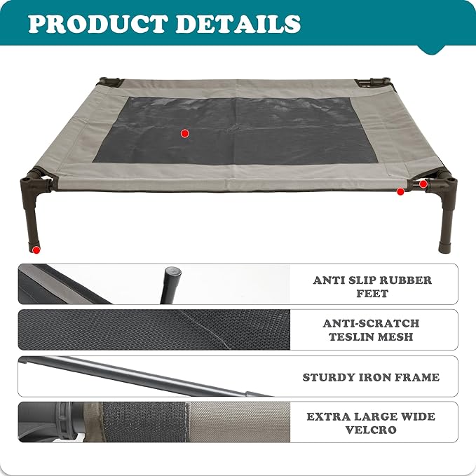 2 in 1 Dog House,Elevated Dog Bed with Removable Cover, Indoor & Outside Puppy Shelter Cot,Raised Dog Bed for Small Dogs & Cats (Brown, Small)