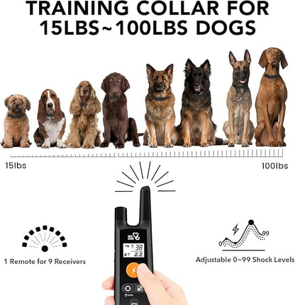 DOG CARE Dog Training Collar with Remote - Dog Shock Collar for All Dogs with 1800FT Remote, Rechargeable Dog Bark Collar with Beep/Vibration/Shock Modes, Security Lock, Rainproof [2023 Upgraded]