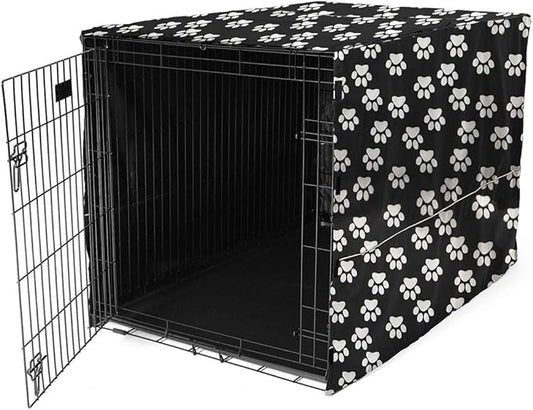 Morezi Dog Crate Cover for Wire Crates, Heavy Nylon Waterproof, Fits Most 42" inch Dog Crates, Easy to Put On, Take Off, and Adjust - Cover only - Black - XLarge