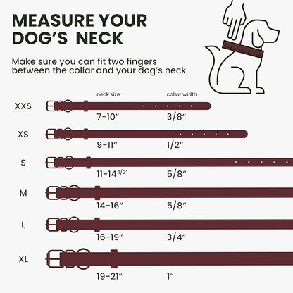 BRONZEDOG Rolled Leather Dog Collar with QR ID Tag Adjustable Soft Round Collars for Small Medium Large Dogs Puppy Cat (11" - 14 1/2" Neck Size, Burgundy)