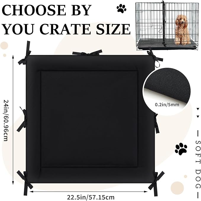 Thyle 2 Pcs Dog Crate Divider Panel for 36 Inch, Black Thick Dog Kennel Divider with Ties for Puppy Training(24 x 22.5 Inches for 36" Crate)