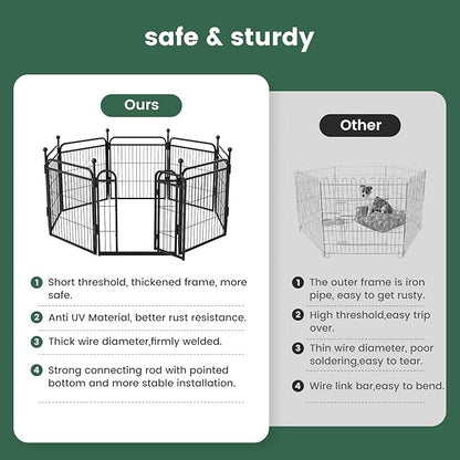 Gardner Pet Dog Playpens, 32" H 16 Panels Dog Pen Outdoor/Indoor Dog Fence Exercise Pen for Small/Medium/Large Dogs, Foldable Pet Play Yard Gate with Gravity Automatic Lock, Pet Playpen, Black