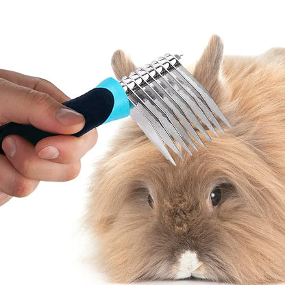 SunGrow Poodle Dog & Bunny Comb Dematting and Detangler Long Hair, Thick Undercoat Brush, for Rabbit, Persian, Maine coon Cat