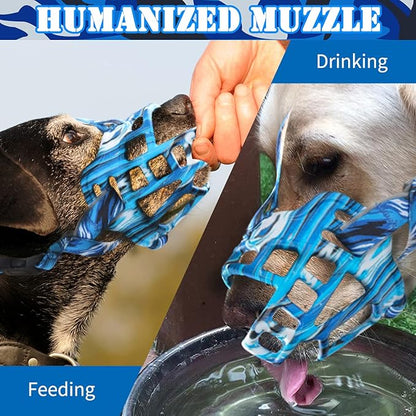 BARKLESS Dog Muzzle, Silicone Basket Muzzle for Small Medium Large Dogs, Soft Cage Muzzle Prevent Biting Chewing, Allow Drinking Panting, Suitable for German Shepherd